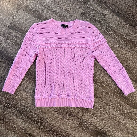J. Crew Scalloped Pointelle Sweater - Picture 1 of 7